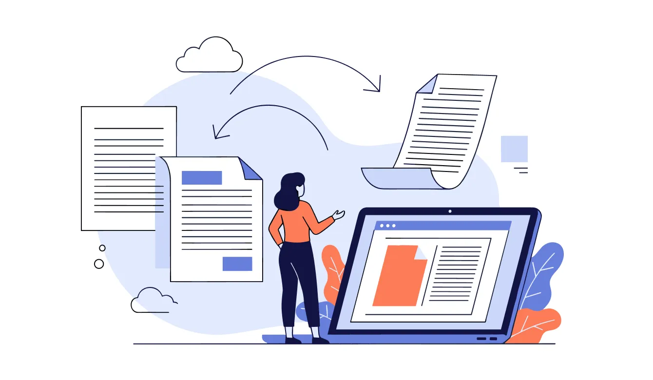 �����̏��ނ���ь������A�p�\�R����ʂ����Ȃ���ی��葱���̏��ނ𐮗����Ă��鏗���̃C���X�g