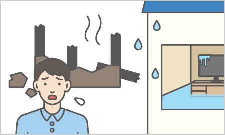 自宅の火災での消防活動で、隣家が水浸しになった