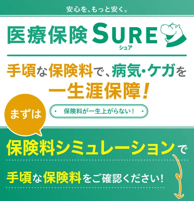 病気・ケガを一生涯保障する医療保険SURE＜シュア＞|ソニー損保